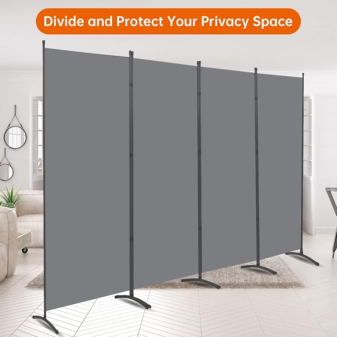 Room Divider 6FT Folding Privacy Screens, 4 Panel Partition Room Dividers | 6FT - Image 5