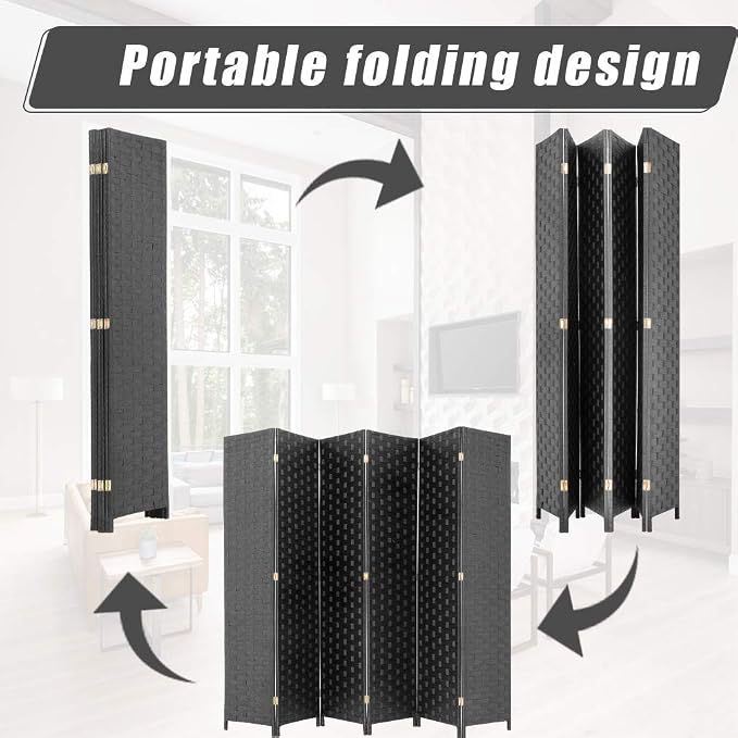 FDW 4-Panel Folding Room Divider | 6ft, Living Room - Image 5