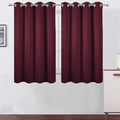 Blackout Curtains 66 x 54 Inch Long Burgundy Red Curtains Set of 2 Panels Room by Lemomo
