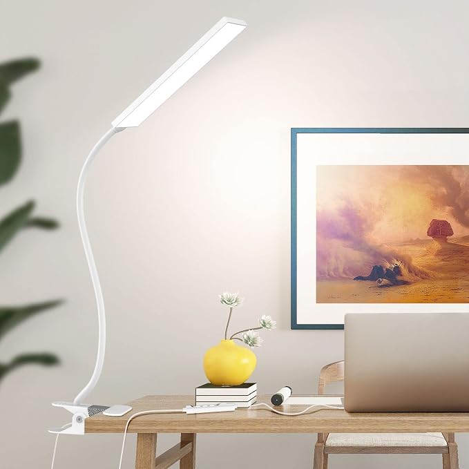 Vansuny Clip on LED Desk Lamp, Eye-Caring USB Reading Light by VANSUNY