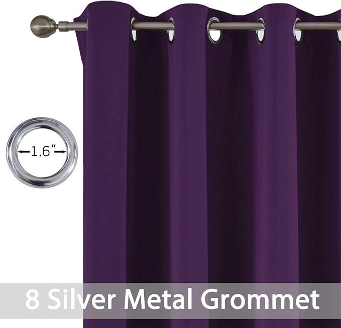 Yakamok Room Darkening Curtains 52x96 inch Length Purple-Living Room | 2 panels - Image 4