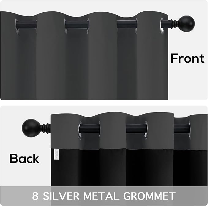 Yakamok Charcoal Grey Blackout Curtains 84 inches Long - Image 6