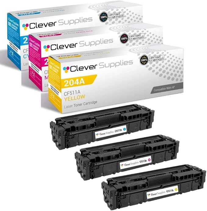 CS Replacement Toner Cartridge Compatible with HP 204A CF511A Cyan CF513A Magenta CF512A Yellow Color Pro MFP M180 MFP M180nw MFP M180n MFP M181fw MFP M154a 3 Color Set