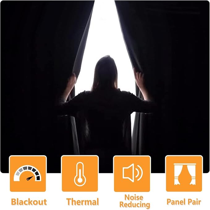 Blackout Curtains for Bedroom, 38 x 84 Inches Long, Turquoise | Thermal - Image 2