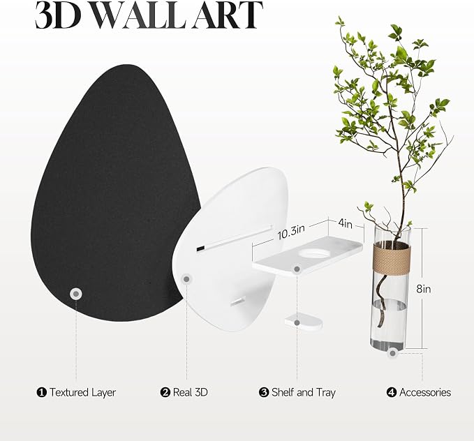 Cuspin 3D Textured Black and White Wall Art - Image 7