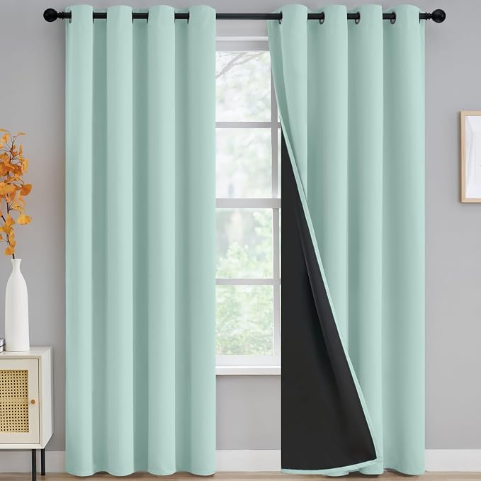 Yakamok Aqua Blackout Curtains 84 inches Long by Yakamok