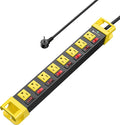 Power Strip with Individual Switches - 8 Outlet Heavy Duty Power Strip with Cord Manager,1200J Surge Protector Home Office Garage Industrial