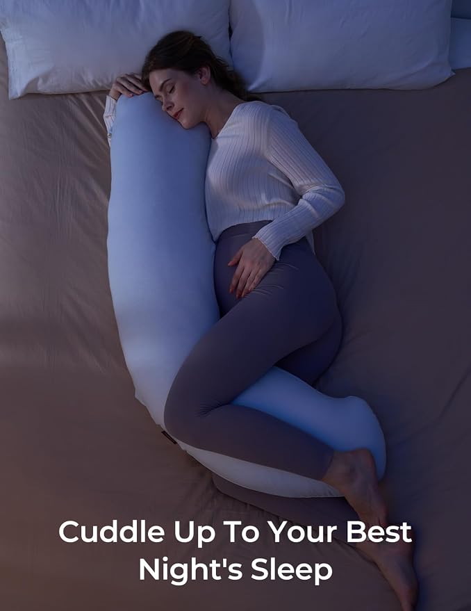 Momcozy J Shaped Pregnancy Pillow, Maternity Body Pillow - Image 6