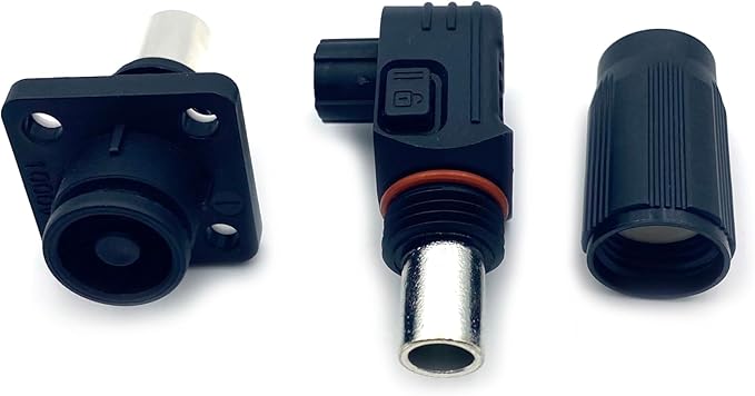 1 Set Battery Energy Storage Connector, 400A High Current Connectors Quick Plug Terminal Black Right Angle Plug and Socket IP67 Waterproof Power Adapter Crimping 150mm² Wiring (1500V)
