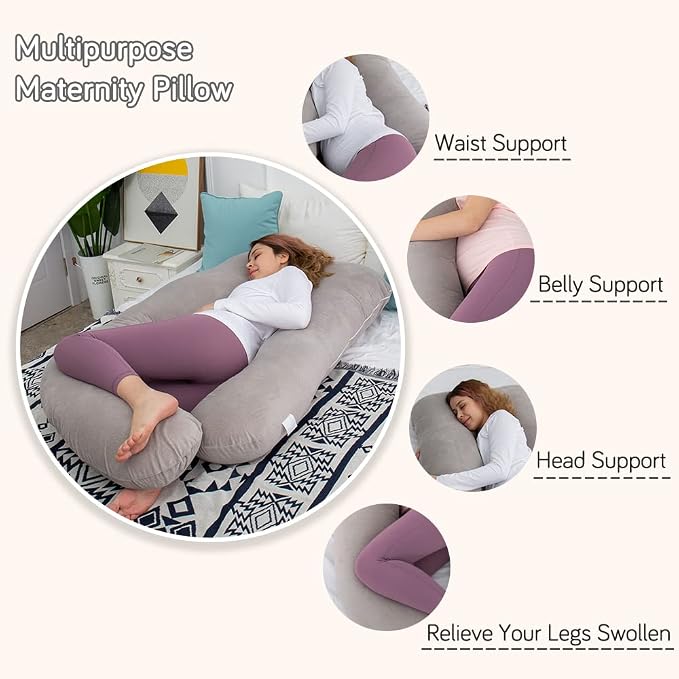 60 Inch Pregnancy Pillows for Sleeping | Extra Large U Shaped Body Pillow - Image 6