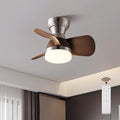Myleoron 20 Inch Ceiling Fan with Light，3 Blades，Silver with Light with Remote Control Small Ceiling Fan ， Suitable for Living Room, Dining Room，Bedroom