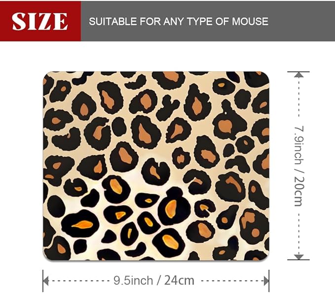 Into The Wild Leopard Print Case Square Mouse pad, Texture, Waterproof, Anti Slip Rubber Base, Computer Mouse pad, Laptop Mouse pad