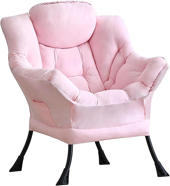Lazy Chair with Ottoman, Comfy Accent Reading Chair, Removable Cover, with by LITA
