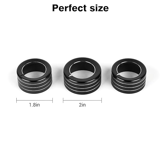 JeCar Air Conditioner Button Trim Cover Aluminum Alloy Knob Cover Fit for Toyota 4Runner 2010-2023, Black