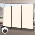 Room Divider 102'' Wide Folding Privacy Screen, 3 Panel Wall Divider w/Wheel | by HOMSCREENER