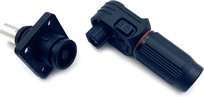 1 Set Battery Energy Storage Connector, 250A High Current Connectors Quick Plug Terminal Black Right Angle Plug and Socket IP67 Waterproof Power Adapter Crimping 70mm² Wiring (1500V)