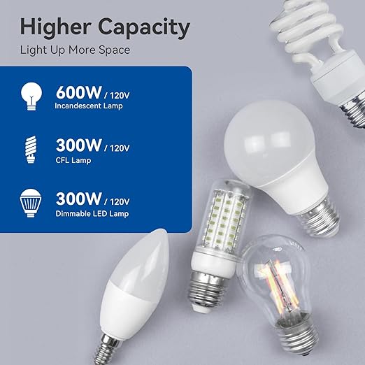 ELEGRP Dimmer Light Switch for 300W Dimmable LED/CFL Lights and 600W INC/HAL Bulbs, Single Pole/3-Way LED Slide Dimmer Light Switch, Wall Plate Included, UL Listed, 5 Pack, Matte Black