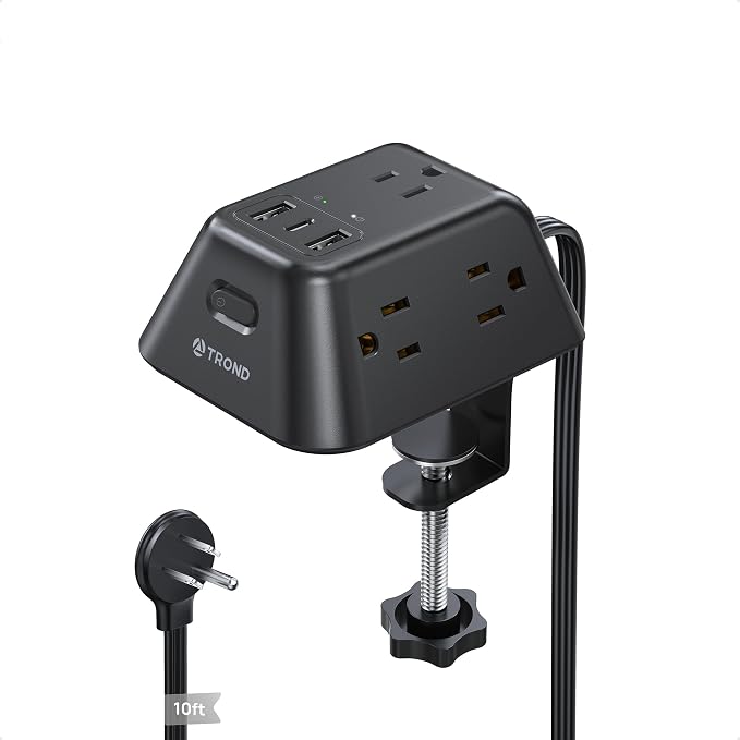 TROND Desk Clamp Power Strip, Surge Protector by TRONDOfficial