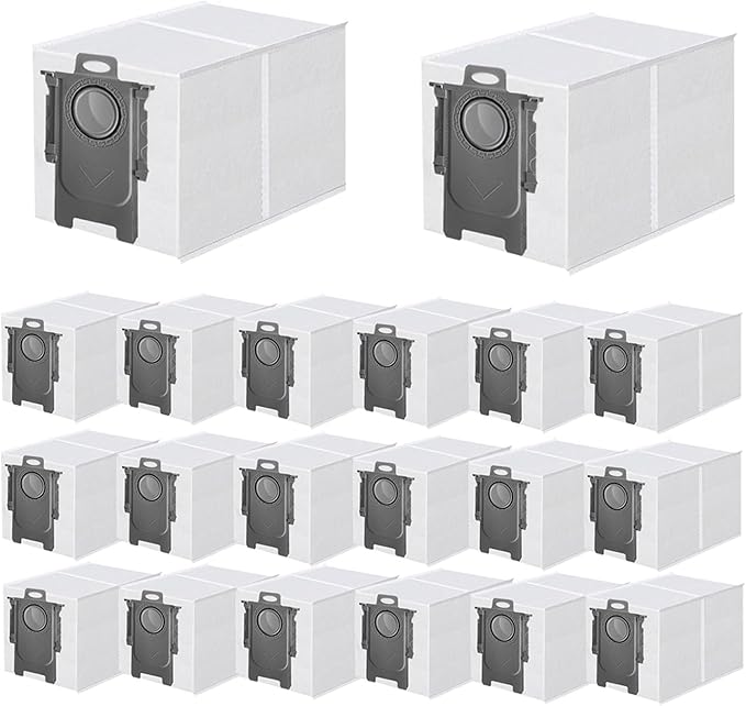 20 Pack Dust Bag Replacement for Roborock QV 35A/Qrevo S5V/Saros 10/ 10R/Q Revo/Qrevo S/Qrevo Pro/Qrevo MaxV/Qrevo Master/Qrevo Plus/S8 Max Ultra/S8 MaxV Ultra/Qrevo Slim Vacuum Cleaner, 3L Capacity