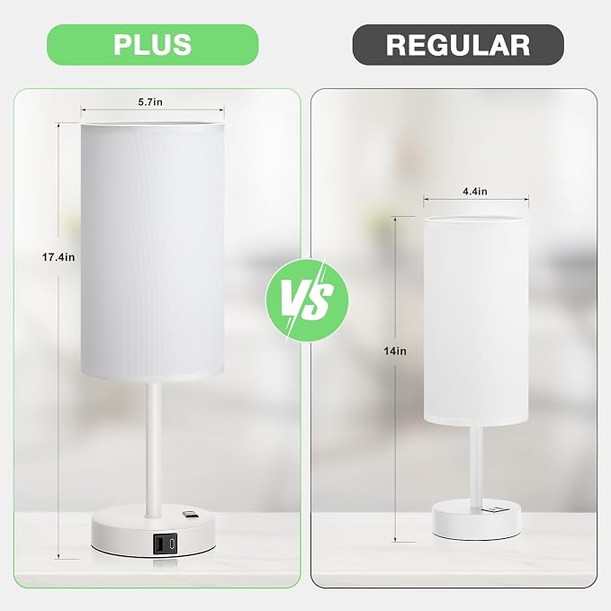 Dicoool 17.4" Bedside Lamp for Bedroom - Image 5