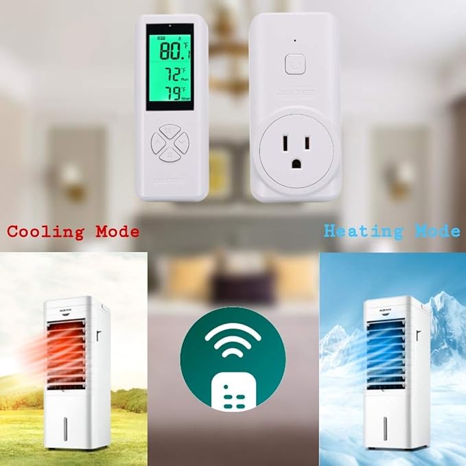 SENSTREE DIGITEN Wireless Temperature Controller, Remote Control Detect Temp, Digital Remote Thermostat, Plug-in Thermostat Outlet