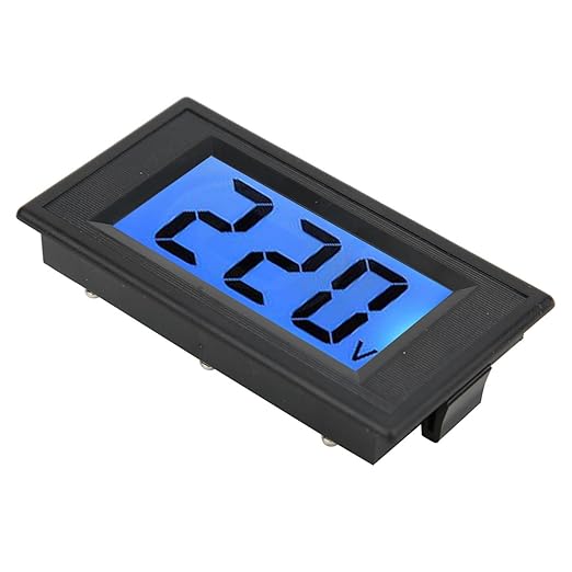 YB5135D Digital AC Voltmeter LCD Blue Backlight 2 Wires Voltage Tester Panel AC Voltage Meter Car Motorcycle Battery Monitor Voltage Measuring Range AC80-500V