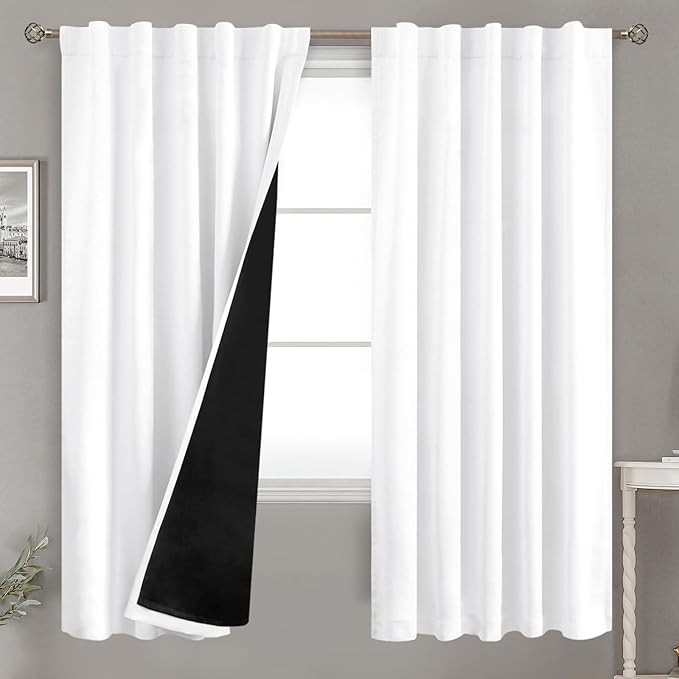 BGment Pure White 100% Blackout Curtains 72 Inches Long by BGment