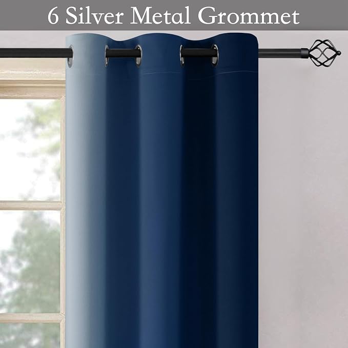 SimpleHome Ombre Blue to Grey White Curtains - Image 5