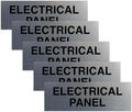 All Quality Basic Electrical Panel Sign - Fire Regulation Safety Compliance Sign - Silver - Large (5 Pack)