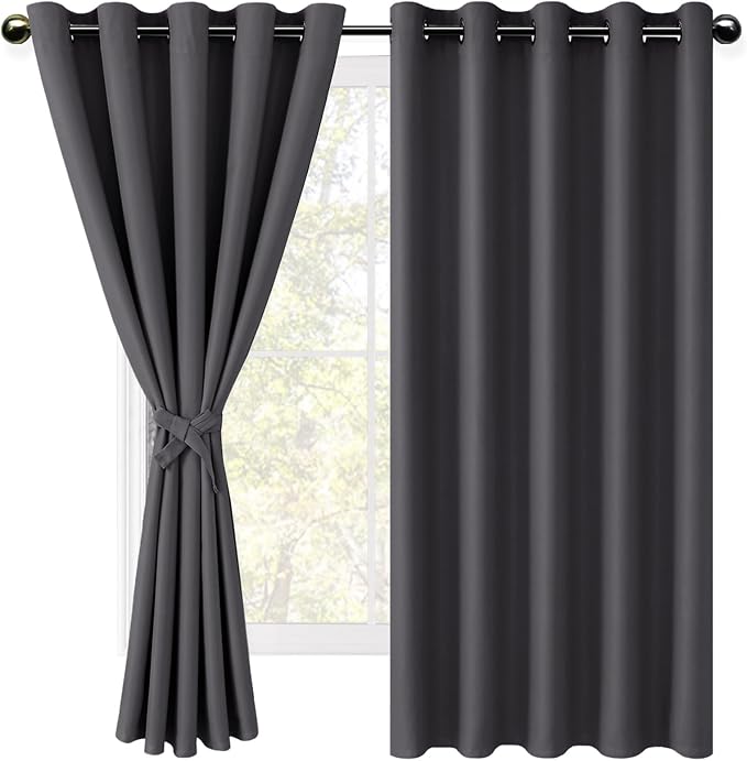 DWCN Dark Grey Blackout Curtains - Image 8