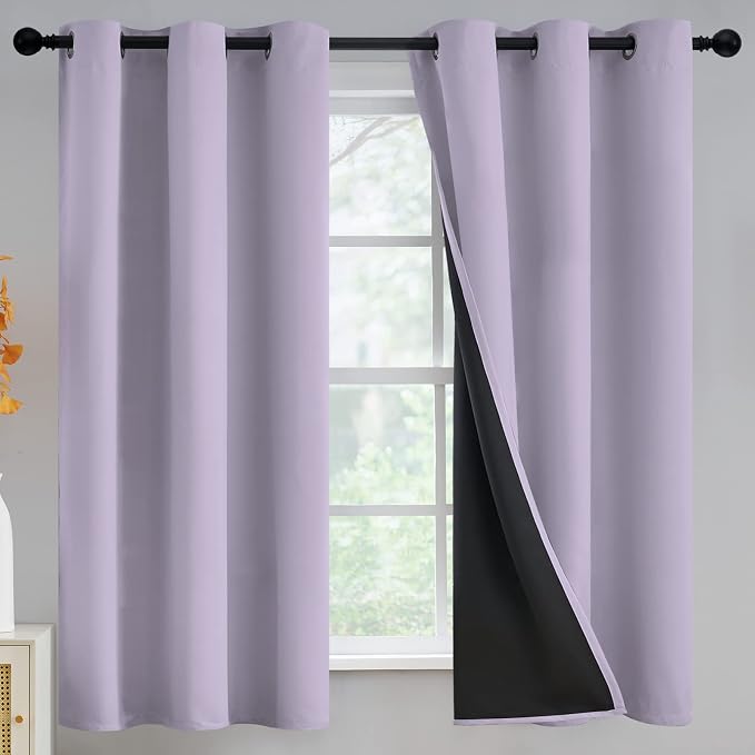 Yakamok Lilac Blackout Curtains 63 inches Long by Yakamok