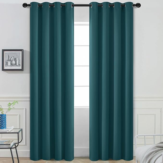 Yakamok Room Darkening Curtains 52x96 inch Length Dark Teal-Living Room | 2 by Yakamok