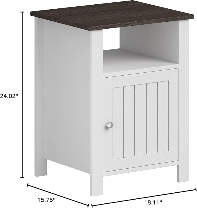 ChooChoo Farmhouse Nightstand, Rustic Vintage End Side Table - Image 2