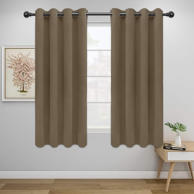 Easy-Going Thermal Grommet Blackout Curtains, 2 Panels 52x63 in, Natural | by Easy-Going