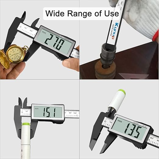 Kynup Caliper Measuring Tool, Digital Caliper Outside Micrometer with Large Screen,6Inch Caliper Tool for Mechanics, Jewelers, Woodworkers, Inch and Millimeter Conversion