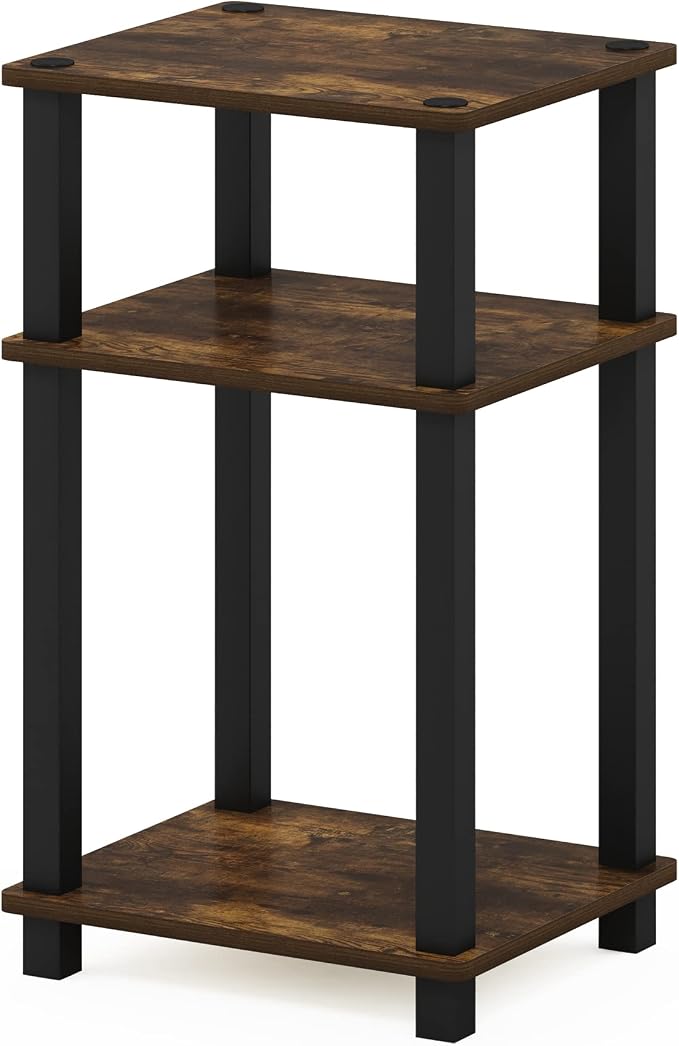 Furinno JUST Night Stnad, 3-Tier Nightstand Open Shelf, Toolless Assembly - Image 5