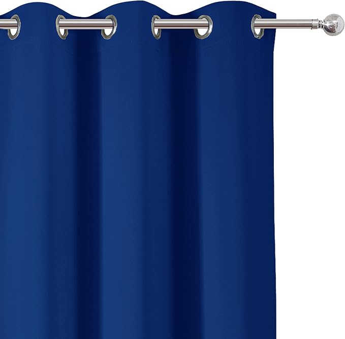 Blackout Curtains 38 x 63 inch/Royal Blue Curtains Set of 2 Panels/Thermal - Image 7