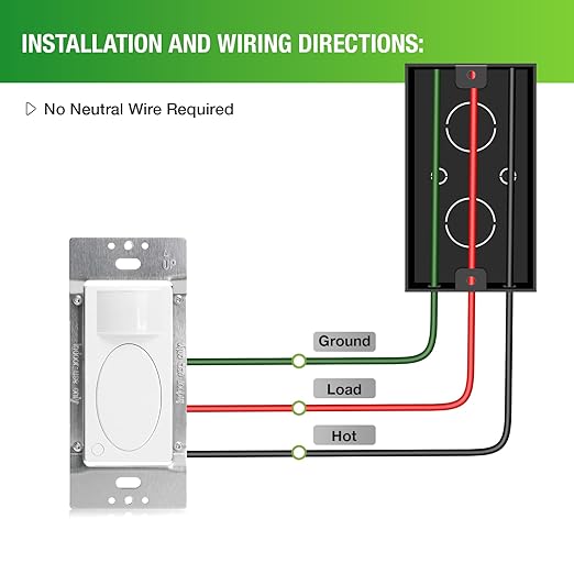 RAYZEEK Motion Sensor Light Switch,Need Ground Wire,Occupancy Sensor Switch, PIR Motion Activated Switch for Indoor,PC Fireproof, UL Certified