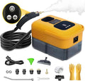 Heavy Duty Handheld Steam Cleaner, 15s Heat-Up, 9-Level Adjustable 2500W Pressurized Steamer for Cleaning with 14 Accessories, Multipurpose Portable Steam Cleanr for Home, Car, Grease, Grout（Yellow）