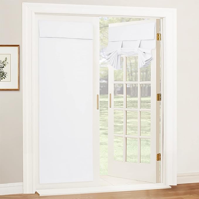 RYB HOME Blackout Door Curtains 80 inch Length, French Door Shades | Thermal by RYBHOME