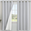 YoungsTex Light Grey Linen 100% Blackout Curtains 72 Inches Long by YoungsTex