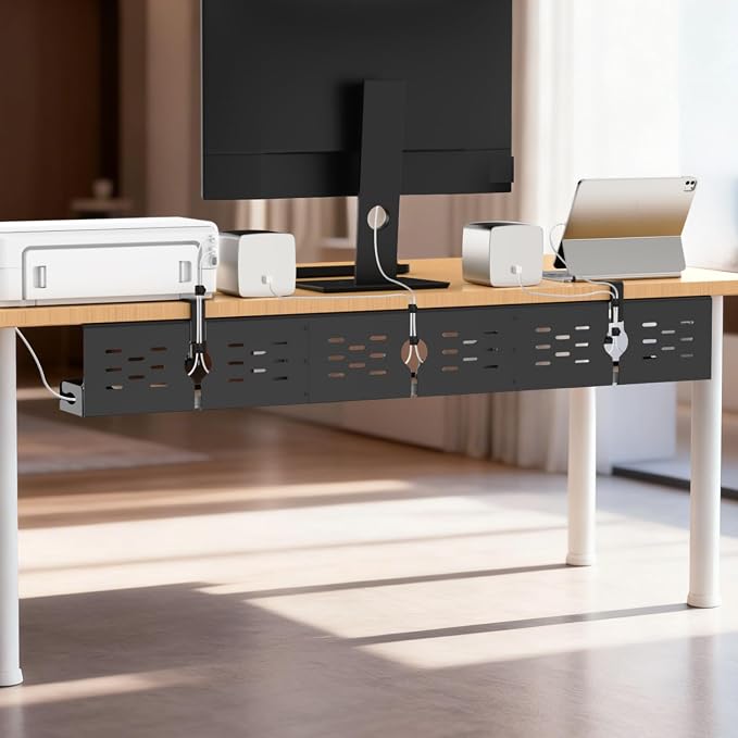 Univivi Under Desk Cable Management Tray, Cable Management, 48 inch, Under Desk - Image 6