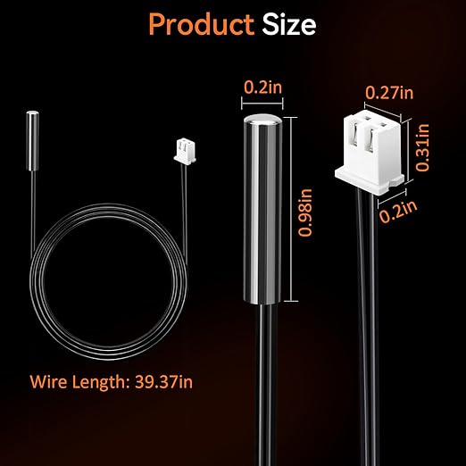 AOHIEDI 5PCS High Accuracy Temperature Sensor Probe, Premium B3950 Ntc 10k Thermistor Sensor, Waterproof Design, Durable, Easy to Install, Suitable for Water Dispenser/DIY/HVAC, Ideal for The Masses