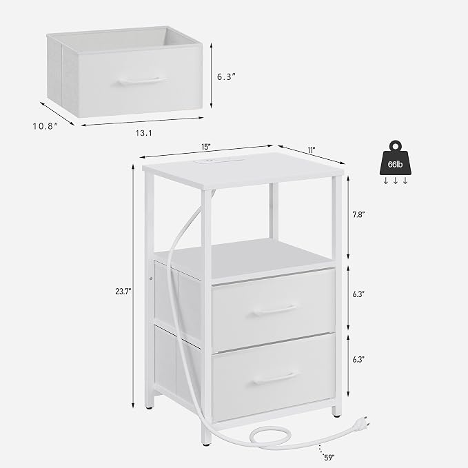 TUTOTAK Nightstands Set of 2, End Table - Image 3