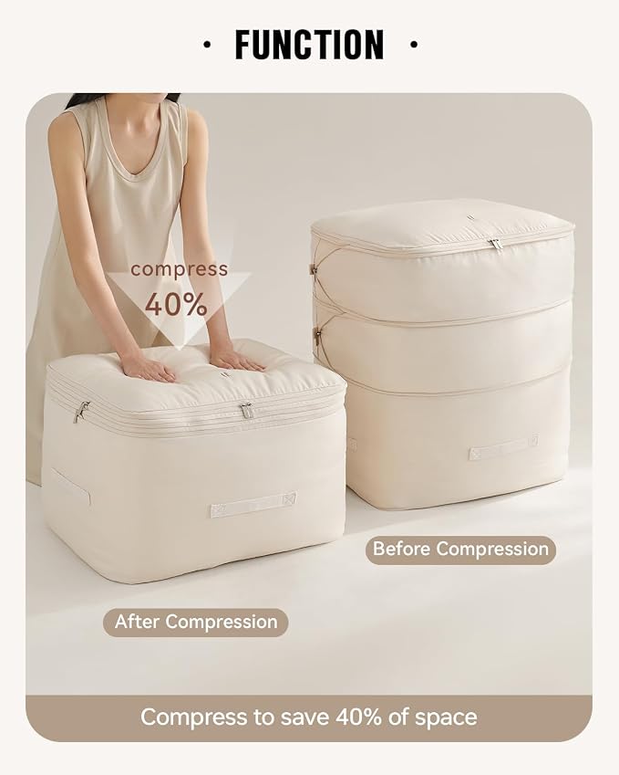 Eachy 2-Pack Comforter Storage Bag Blanket Storage Bags, Compression Storage - Image 4