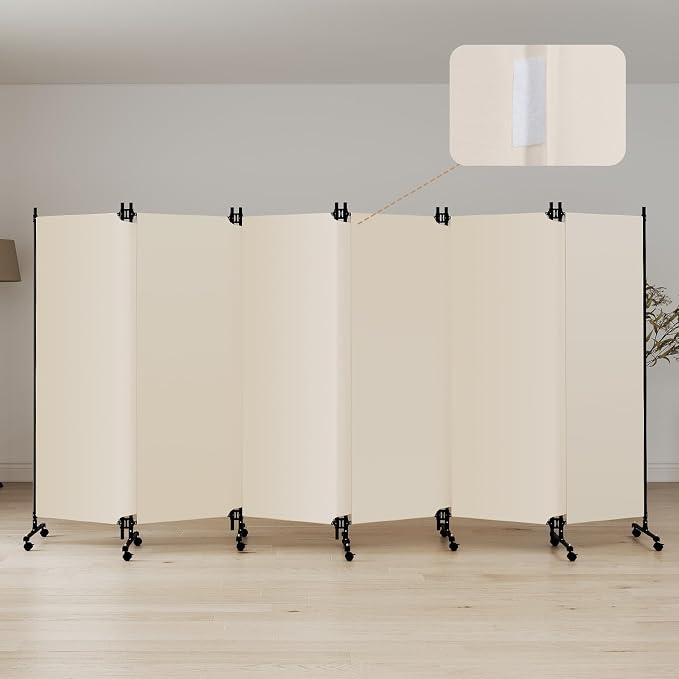 Kokorona 6 Panel Room Divider, 6FT Tall Folding Privacy Screen by Kokorona