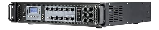 Rockville RCS2-320-6 320W 6-Zone Stereo/Mono Commercial 70V Amplifier, Bluetooth, USB/SD, Optical Input, Perfect for Restaurants, Schools, Offices, and Multi-Room Audio
