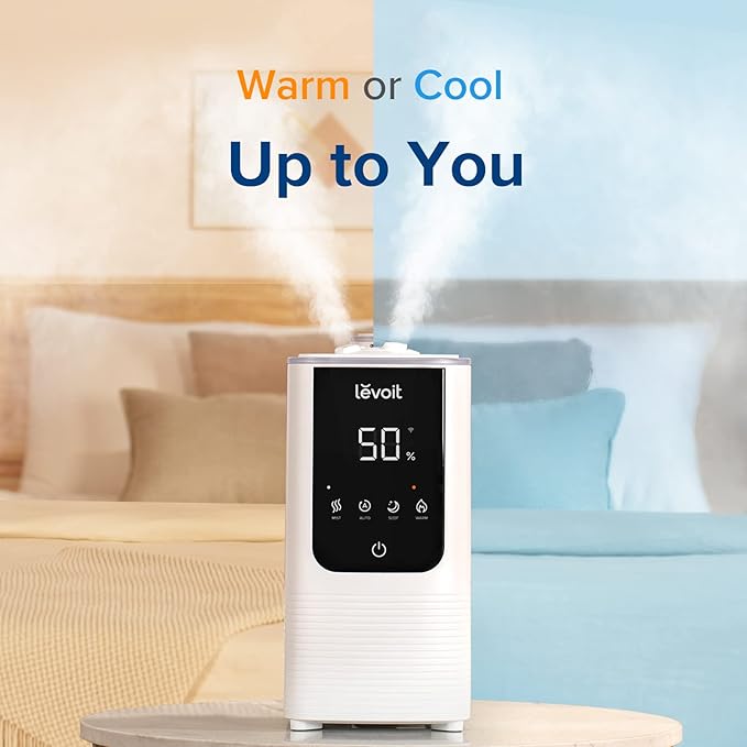 LEVOIT OasisMist Smart Cool and Warm Mist Humidifiers & 10-Pack Top Fill Humidifier Replacement Filters & Humidifier Replacement Filters 10-Pack, Mineral Absorption Pad