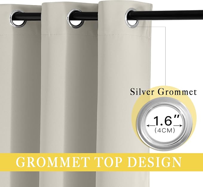 NICETOWN Sliding Door Curtain 108 inches Long, Grommet Privacy Room Darkening - Image 3