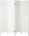 4 Panel Room Divider, Freestanding Wooden Privacy Screen | Solid paulownia wood by Unknown